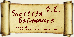 Vasilija Bolunović vizit kartica